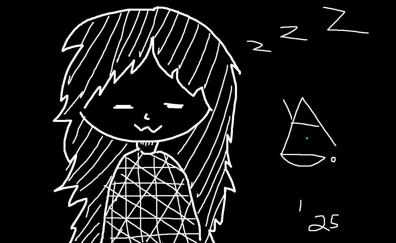 Image of Lydia snoozing with a cat face -w-