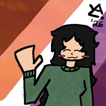 Lydia against a lesbian background